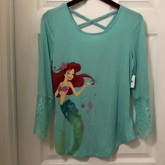 Disney Tops - The Little Mermaid 🧜‍♀️ Lacy Sleeve Top - Size S